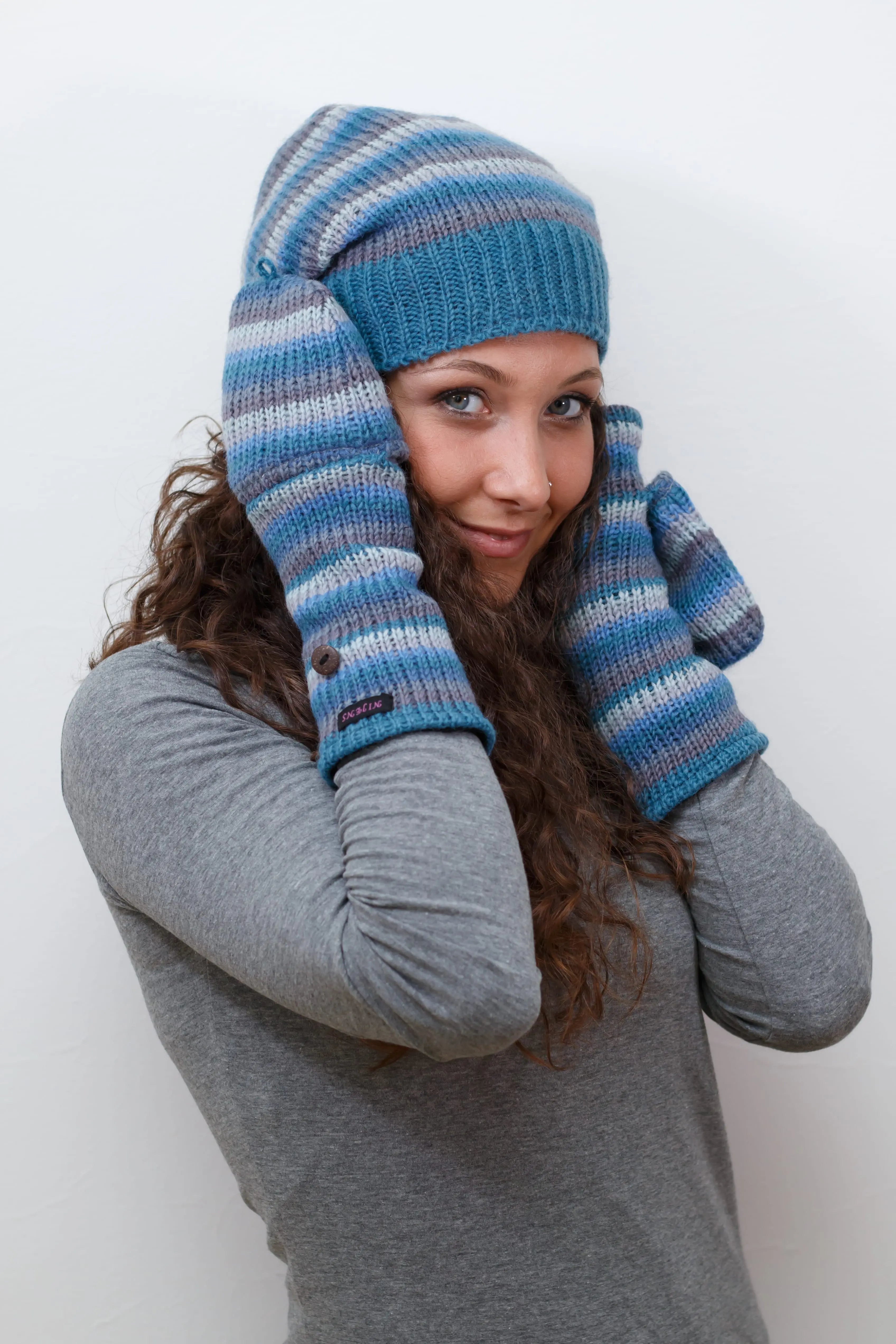 Nijens Sale Mütze Warm Modisch Schurwolle Handgestrickt