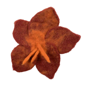 Schöne handgemachte Ansteckblume Ockerbraun 