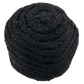 Rippenmütze, handgestrickte Wollmütze aus 100% Schurwolle. Rundgestrickt mit Volumen schwarz. 