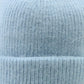 Long Beanie Mütze mit doppeltem Umschlag aus Wolle  Hellblau - Tucana 02