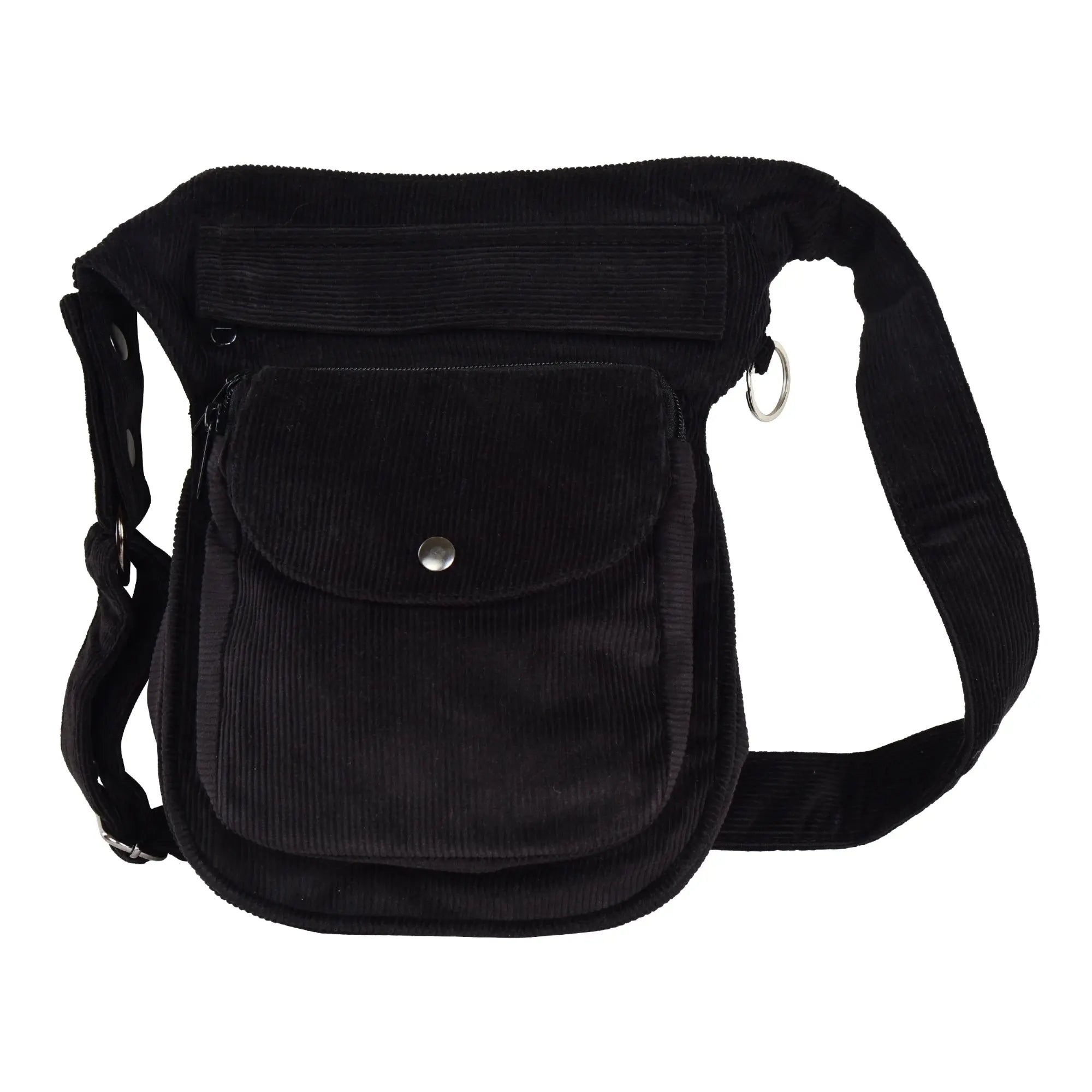 Gassi-Tasche aus Cord Schwarz - Main Image