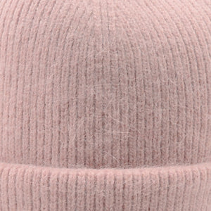 Long Beanie Mütze mit doppeltem Umschlag aus Wolle  Altrosa - Tucana 03
