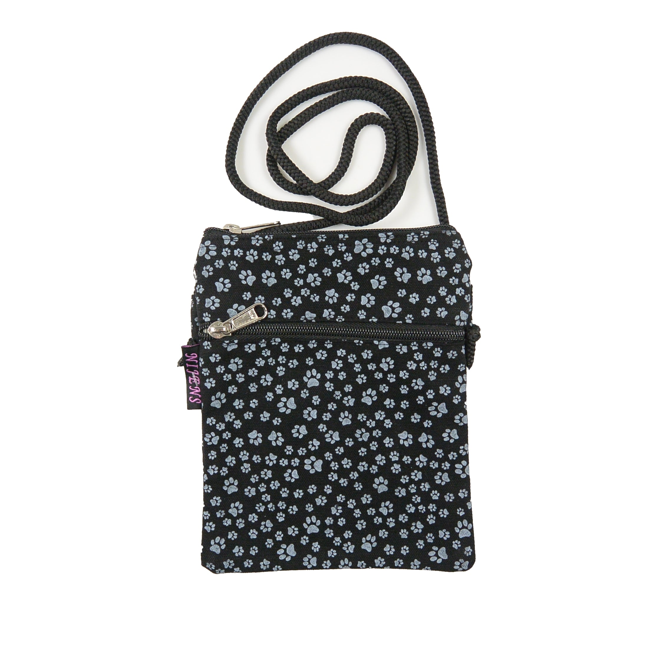 Nijens Small Bag Mobile phone bag with paw print in charcoal