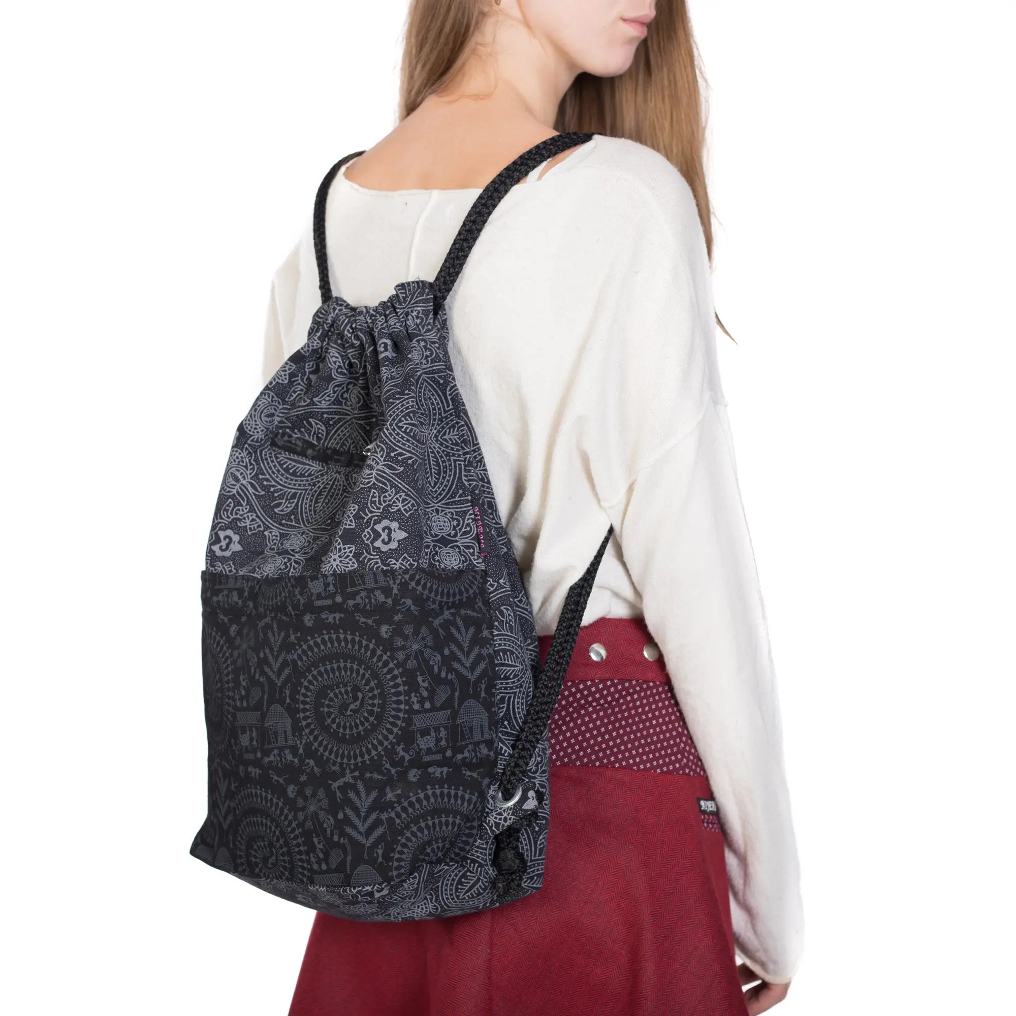 Rucksack Turnbeutel aus Baumwolle/Stoff