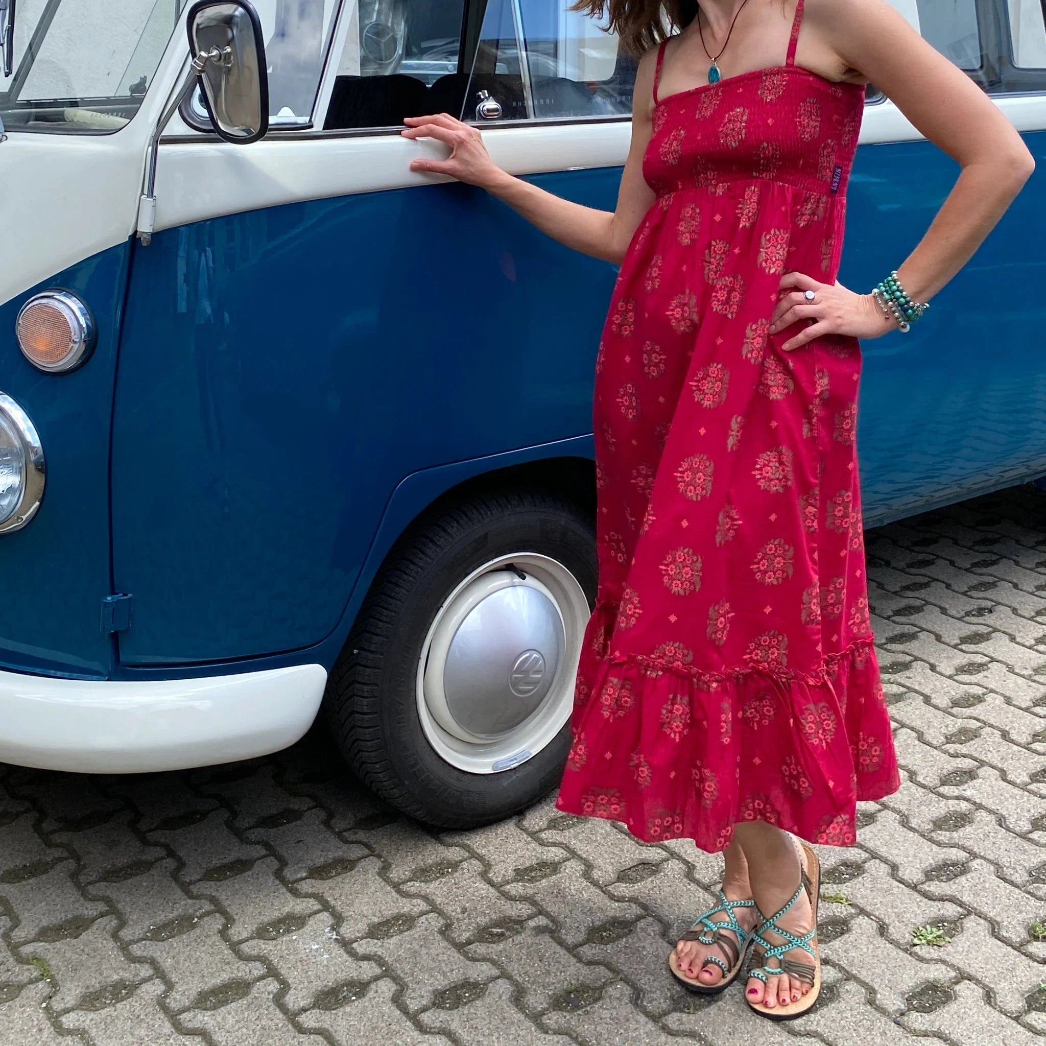 Sommerkleid mit verstellbaren Spaghettiträgern - Jaipura 22 Nijens Shop