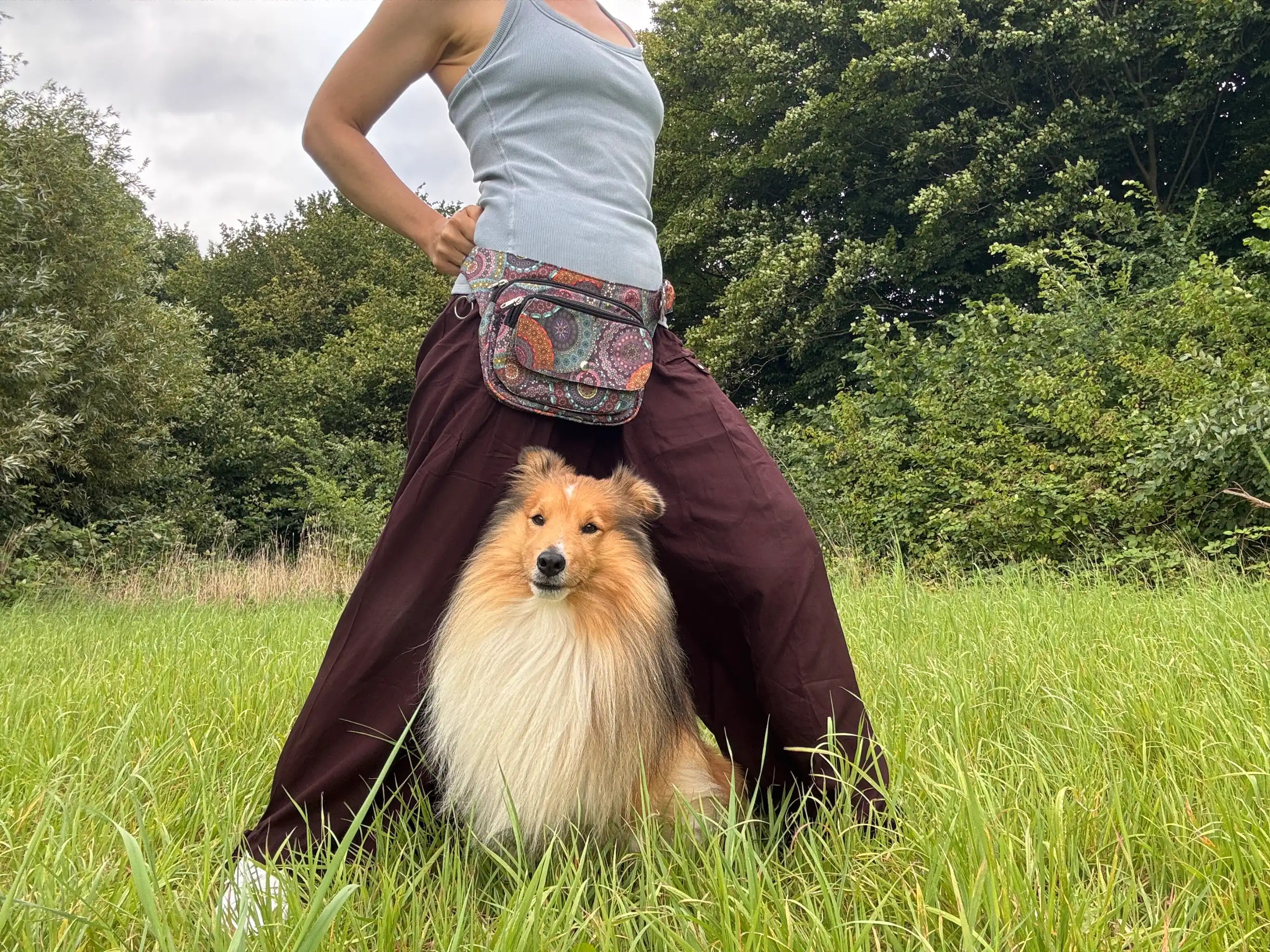 Leder Tasche mit Pfotenprägungen für Hund 