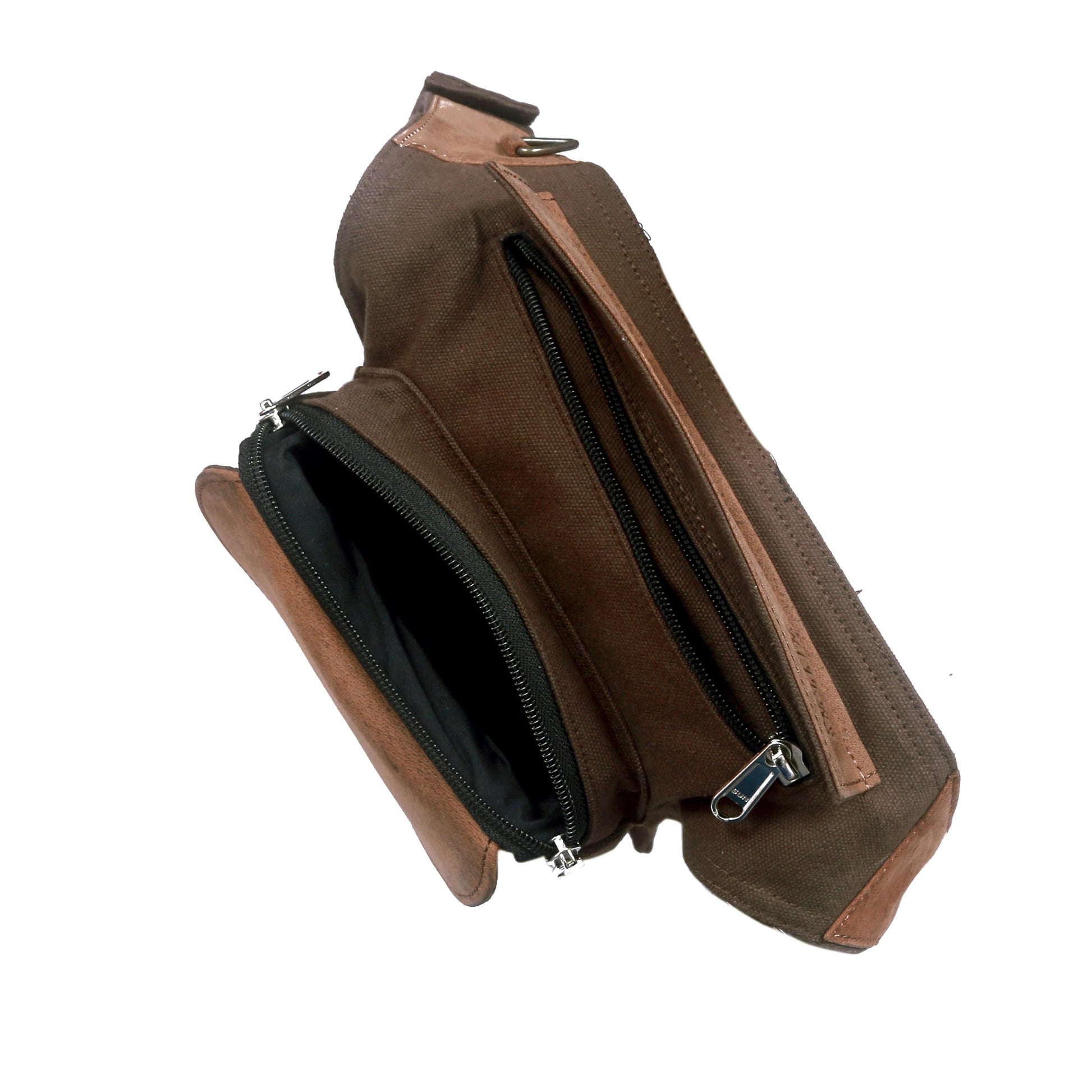 Gassi-Tasche Leder Vintage Lehmbraun Hip Bag