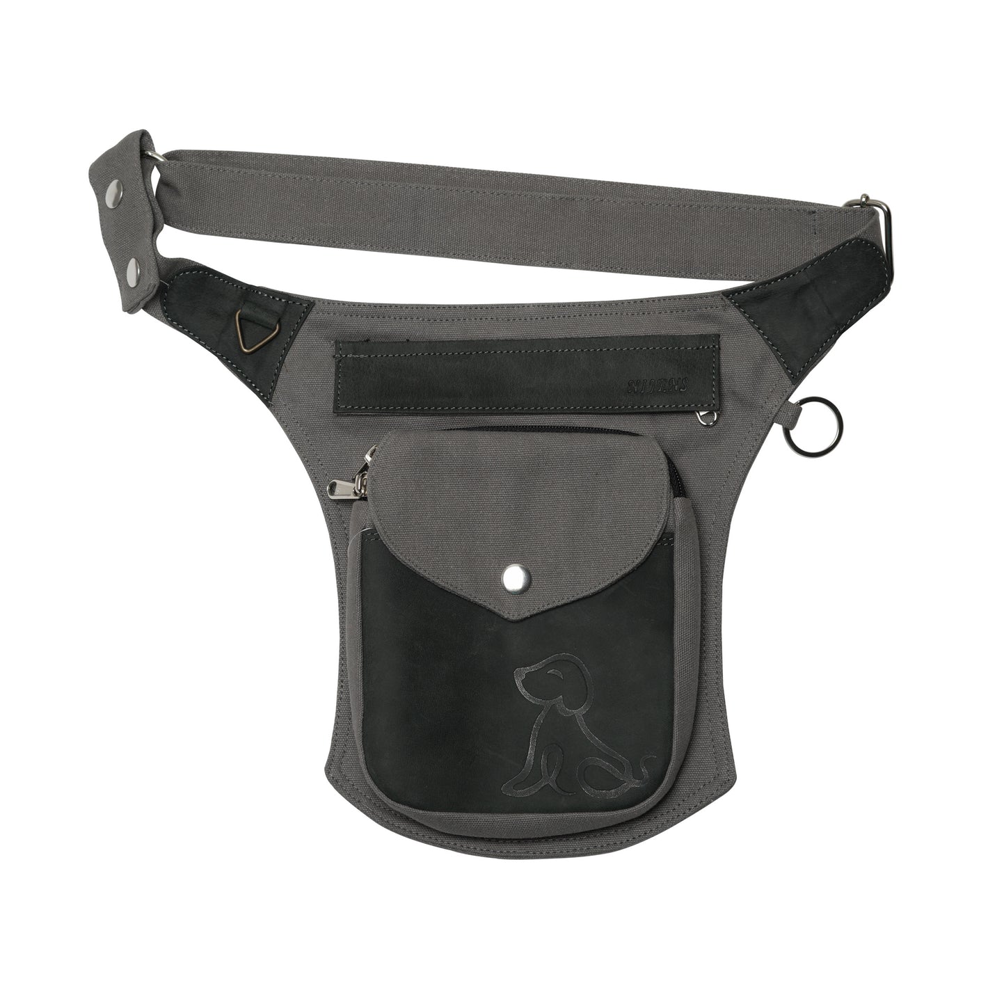 Nijens Gassi-Tasche Charcoal Leder Vintage Tasche für Hundebesitzer