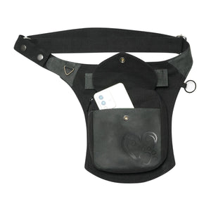 Nijens Bauchtasche Leder Schwarz - Perfekt für Trockenfutter 23