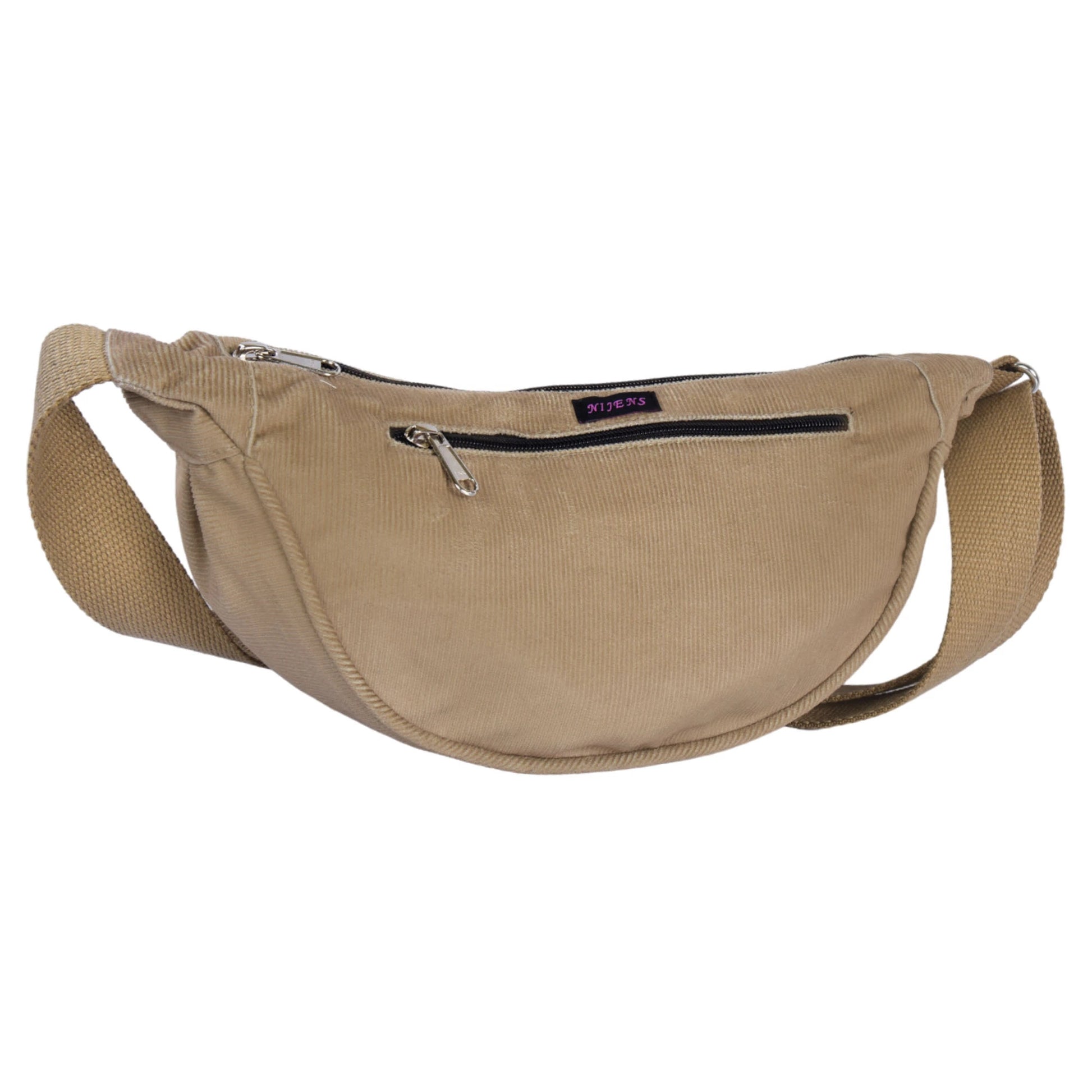 Crossbodybag aus Cord-Stoff Beige-Braun