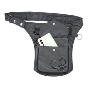 Nijens Gassi-Tasche Handy-Tasche mit Pfote&Herz in Grau