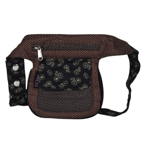 Wendbare Bauchtasche aus Baumwoll-Stoff in Braun - Nijens Shop