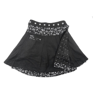 Nijens Wollrock Wickelrock mit Blumenmuster in Schwarz