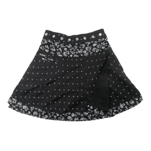Nijens Wollrock Wickelrock mit Blumenmuster in Schwarz 2