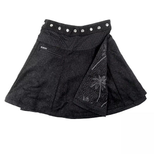 Winterrock Wenderock aus Wolle Schwarz-Charcoal