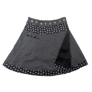 Winterrock Wollrock Wickelrock in Schwarz-Grau Elegant 2