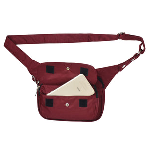 Gassi-Tasche Futtertasche (Nylon Weinrot) für Hunde Wanderung 22 - Nijens