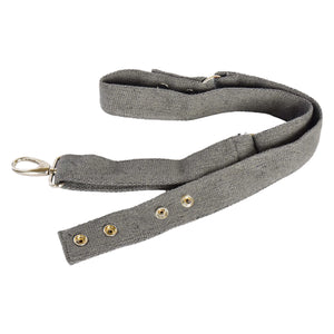 Tragegurt inkl. Verlängerungsgurt für Bauchtasche sowie Crossbodybag aus Baumwollstoff,Grau.