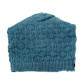 Long Beanie Mütze Handgestrickte aus Schurwolle Hellblau.