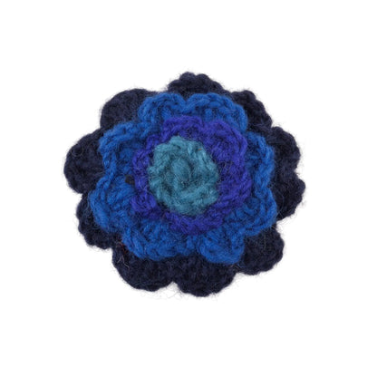 Filz Accessoires gehäkelte Ansteckblumen aus Wolle - Mix Blau Nijens Shop