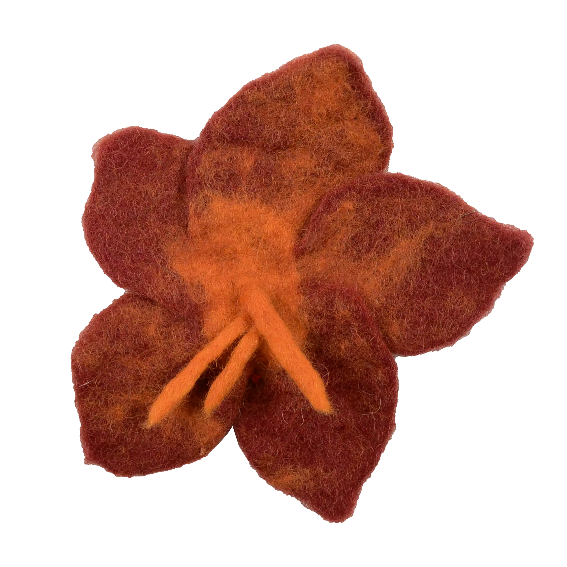 Schöne handgemachte Ansteckblume Ockerbraun 
