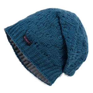 Long Beanie Mütze aus Schurwolle Hellblau.