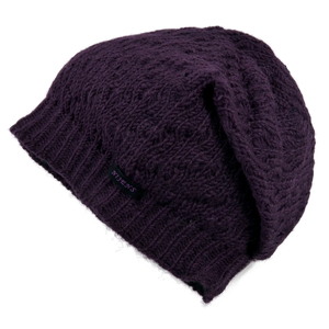 Long Beanie Mütze aus Schurwolle Violett.