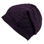 Long Beanie Mütze aus Schurwolle Violett.