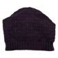 Long Beanie Mütze aus Schurwolle Violett  mit Strickmuster.