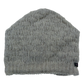 Long Beanie Mütze aus Schurwolle Grau mit Strickmuster.