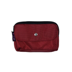 Beuteltasche aus wasserabweisendem Stoff, rot. Die Tasche besitzt Reisverschlussfächer und ein Einsteckfach vorne.