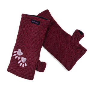 Rote Pulswärmer aus Schurwolle mit Fleecefutter und Daumenloch – wärmend & praktisch für Hundetraining und Winterspaziergänge