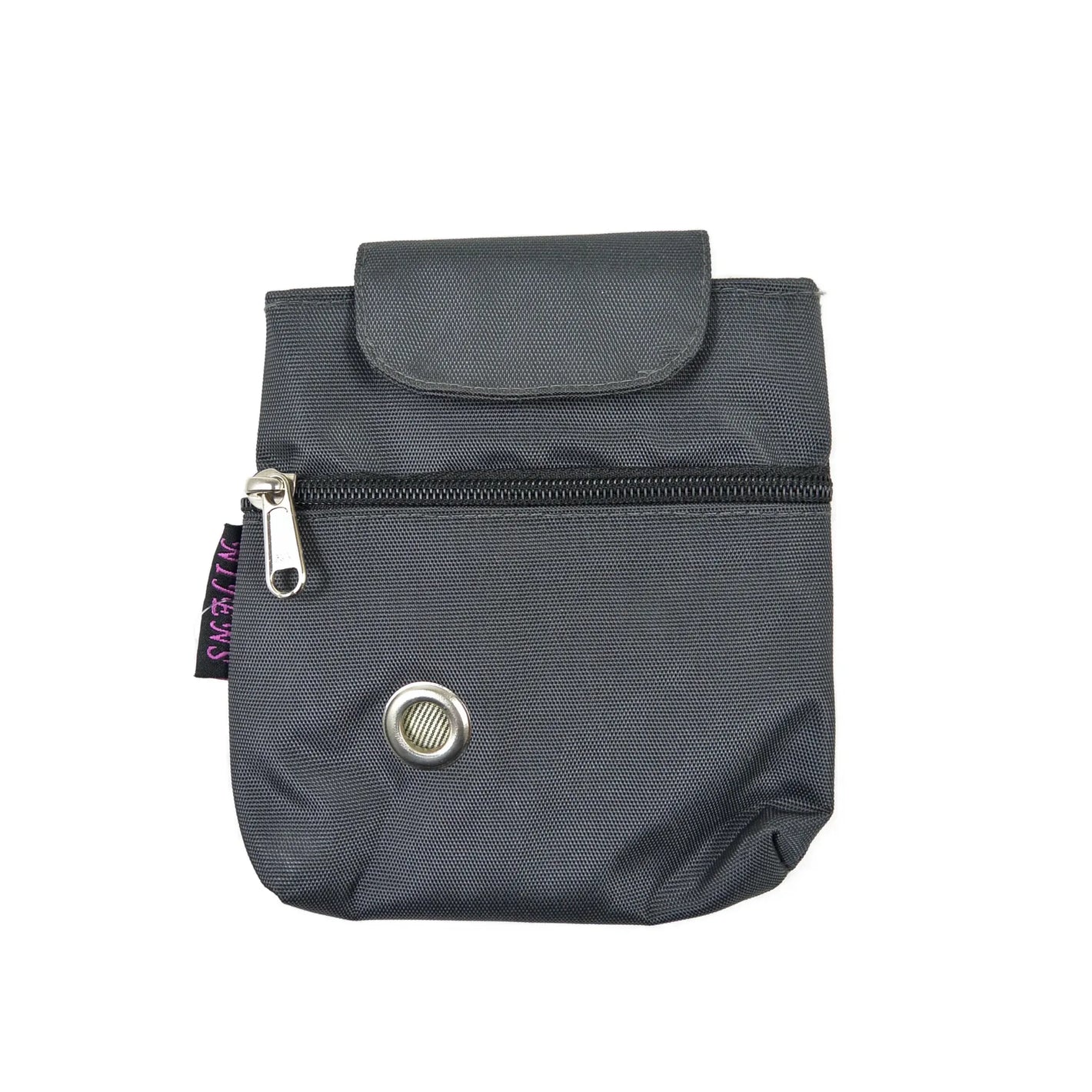Baza Leckerli-Tasche in Grau mit Reißverschlussfach und Metallöse als Kotbeutelspender