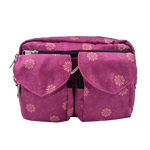 Bauchtasche, Umhängetasche aus Stoff Fuchsia, mit floralem Muster, Beltbag Nijens