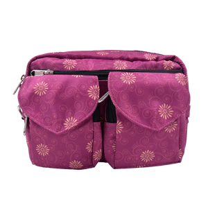 Bauchtasche, Umhängetasche aus Stoff Fuchsia, mit floralem Muster, Beltbag Nijens