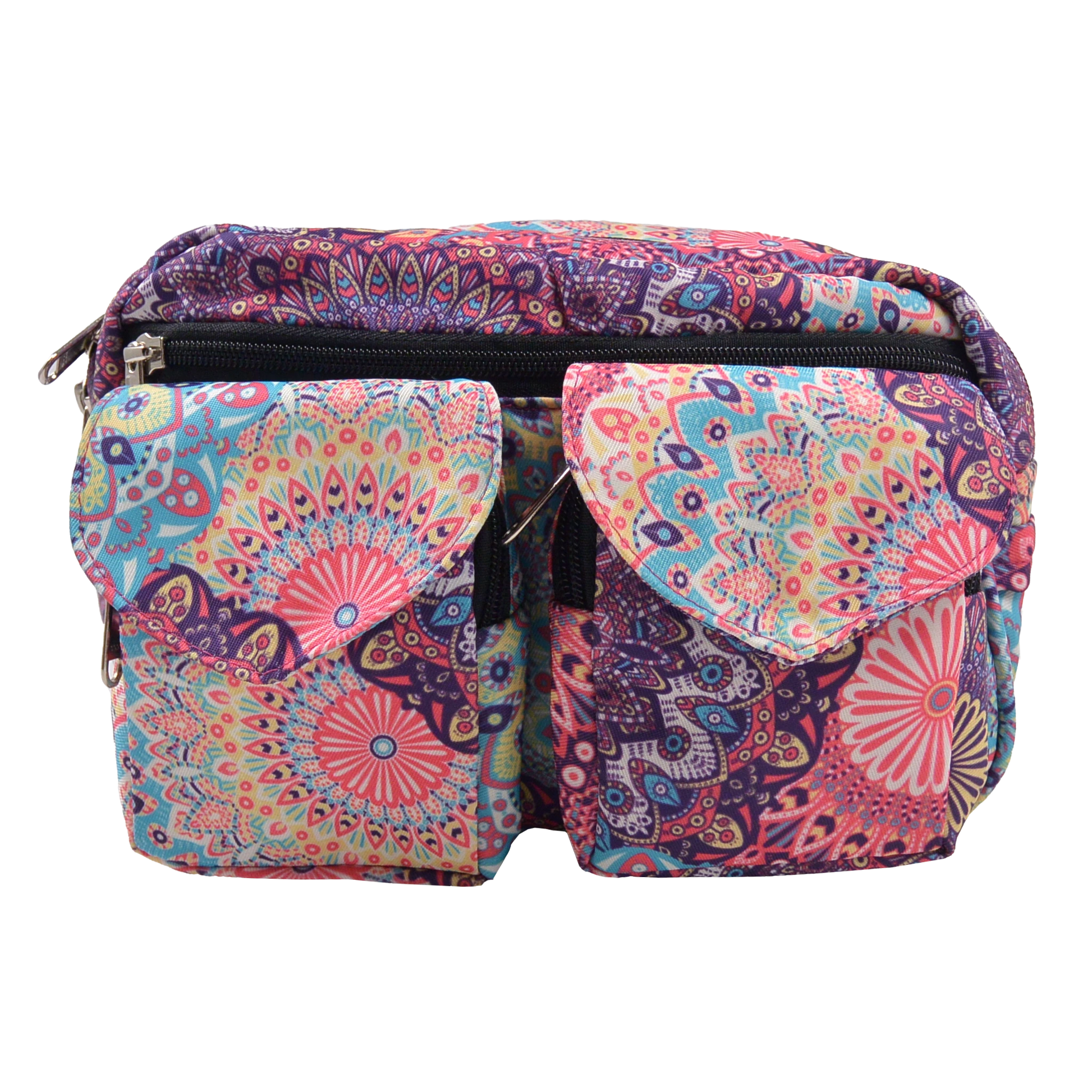 Bauchtasche, Umhängetasche aus Stoff, Bunte Mandala-Motive, Beltbag Nijens