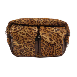 Gürteltasche, Gassi-Tasche aus sehr robustem hochwertigem Canvas mit Kuhfell im Leopardenlook - Nijens Shop