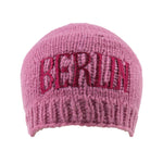 Strickmütze aus Schurwolle, Rosa, bestickt mit Berlin-Logo und Fleeceeinsatz.