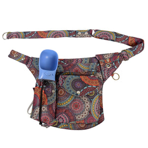 Wasserabweisende Gassi-Tasche im rot-grünen Mandala Design mit Flaschenhalter - Brandenburg 71084 Nijens Shop