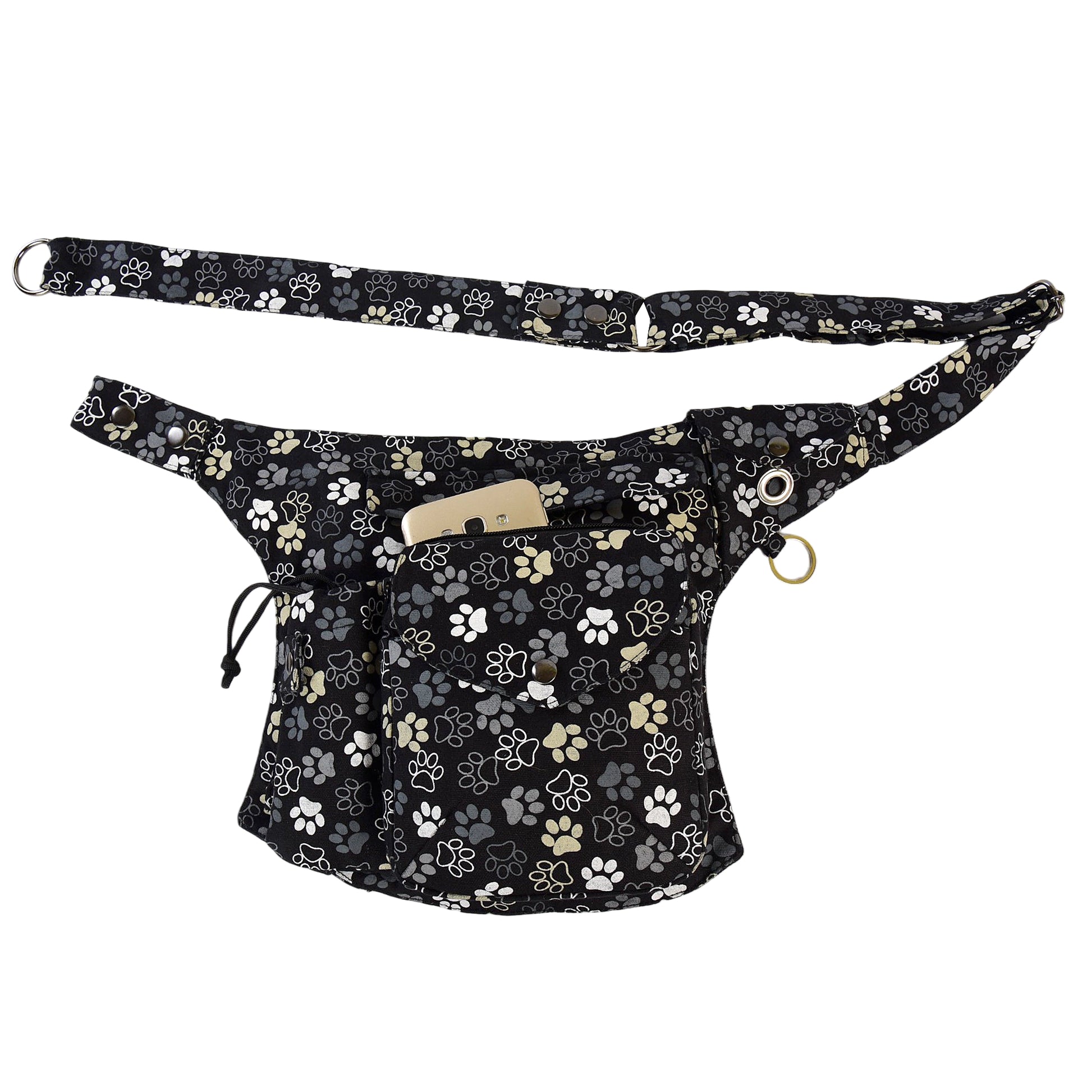 Gassi-Tasche in Schwarz-Weiß mit stilvollem Pfoten-Design mit Handyfach. Leicht & ideal für Hundeliebhaber:innen im Alltag - Brandenburg 38 - Nijens