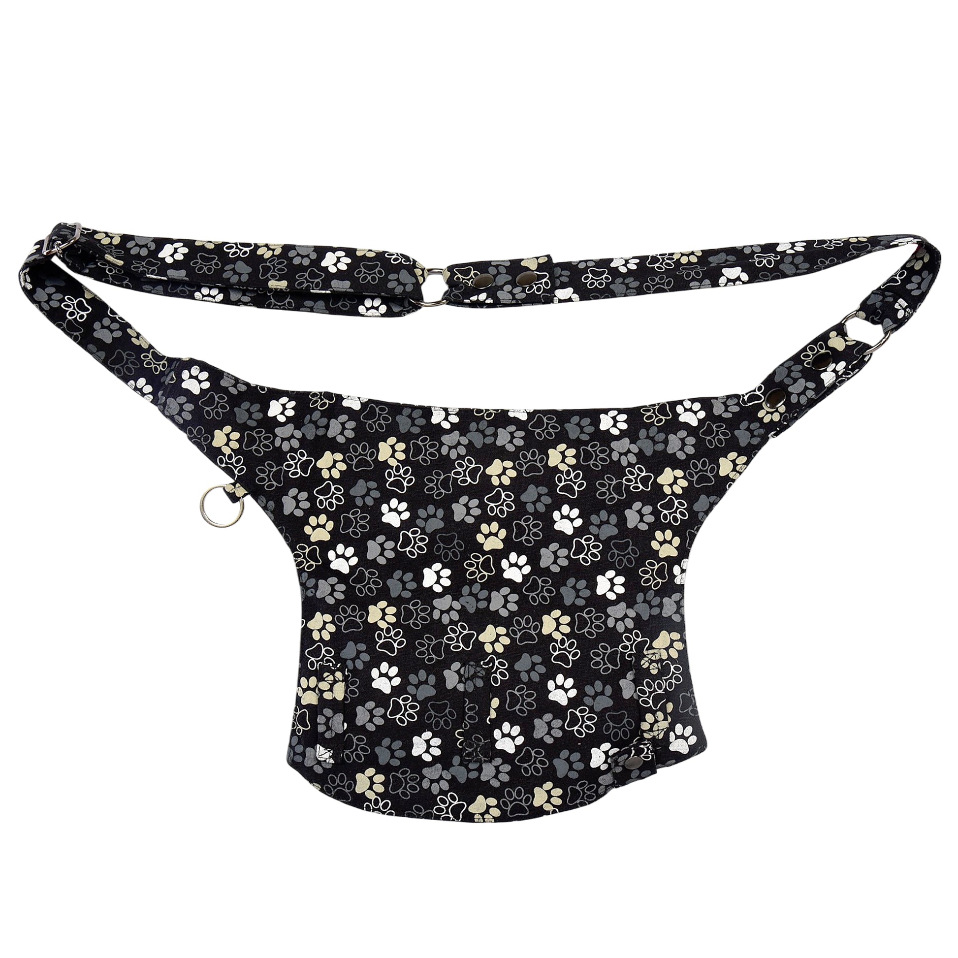 Gassi-Tasche in Schwarz-Weiß mit stilvollem Pfoten-Design. Leicht & ideal für Hundeliebhaber:innen im Alltag - Brandenburg 38 - Rückseite