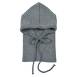 Balaclava Grau aus Strick mit Kordelzug – Vorderansicht