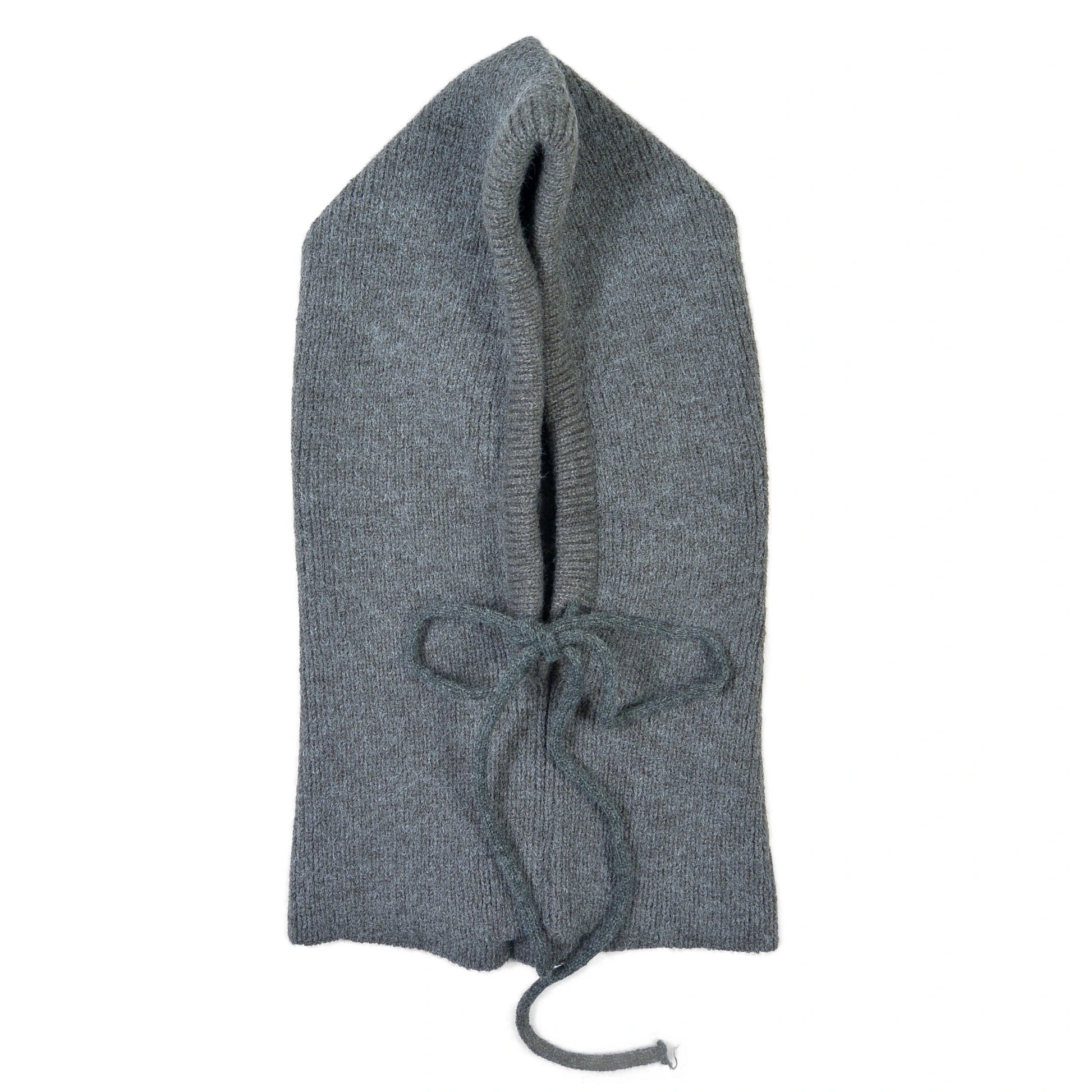 Balaclava Grau aus Strick mit Kordelzug – Nijens