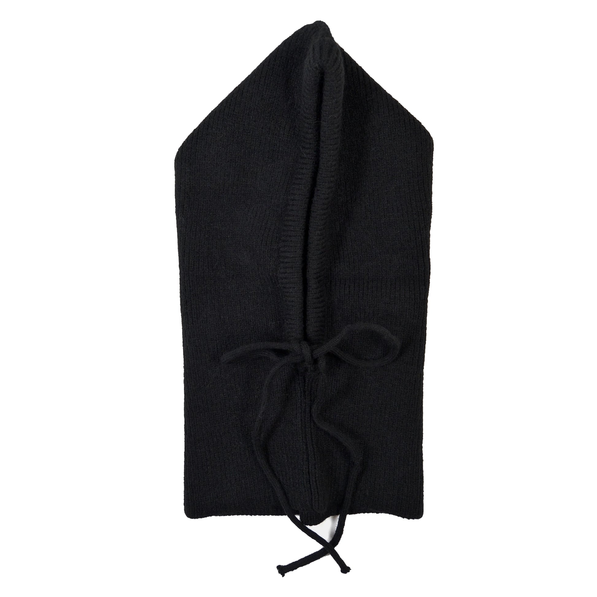 Balaclava aus Viskose Schwarz – Vorderansicht mit Spitze