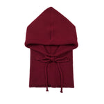 Balaclava aus Viskose Weinrot – Vorderansicht mit Spitze