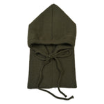 Balaclava Olivgrün aus Strick mit Kordelzug – Vorderansicht