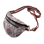 Bauchtasche sowie Crossbodybag aus Dari-Stoff mit Blumenmotiv und Ornamenten. Großes Hauptfach und ein Reißverschlussfach vorne.