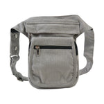 Stylische Cord Bauchtasche Paris in Hellgrau – Vorderansicht