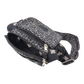 Draufsicht der Bauchtasche Dublin in Braun/Schwarz mit hellem Muster, mit geöffneten Reißverschlussfächern
