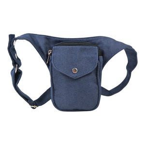 Nijens Hamburg Bauchtasche dunkelblau im schlichten Design mit Druckknopffach und kompaktem Format